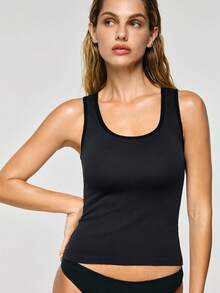 SHAPORA 2026 Hot Selling Women's Fashionable & Comfortable Minimalist Solid Color High Quality Seamless Camisole, Single Pack - Dark Grey - View 5
