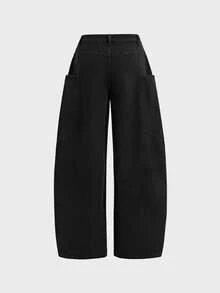 SWAVVY Men's Striped Button Pocket Casual Versatile Daily Travel Jeans, Young Daily Style,Summer, - Black - View 3