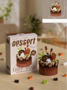 Set 12 Buah, Lebih dari 1700 Balok, Dekorasi Meja Pesta Bertema Makanan Penutup, Set Mainan Balok Bangunan Anak-anak, Perakitan Puzzle, Gaya Lucu dan Manis, Merupakan Hadiah Liburan Ideal untuk Teman - MultiWarna - View 4