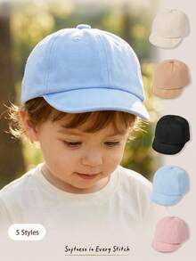 Cozy Pixies 1-Pack Solid Color Baby Children's Short Edge Baseball Cap Versatile Children's Cap, Suitable For Outings - Multicolor - View 1