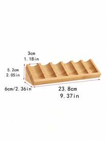 Cirelle 1pc Bamboo Essential Oil Display Rack – 6 Grid Wooden Storage Stand For Serum, Desktop Organizer For Home, Spa, Salon - multicolor - View 7