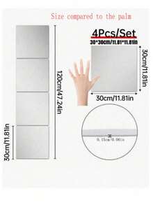 Unbreakable Acrylic Rounded Corner Full Length Wall Mirrors, Shatter-Proof, Suitable For Bedroom, Home Gym, Bathroom (Comes With Double-Sided Tape), Best Gifts For Birthday Graduation, Home Decor, Back To School Room Decor & School Supplies - size - View 17