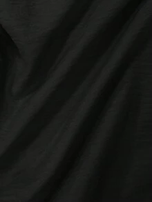 Franclia 女款素色荷葉邊飾單排扣背心上衣 - 黑色 - 查看 4