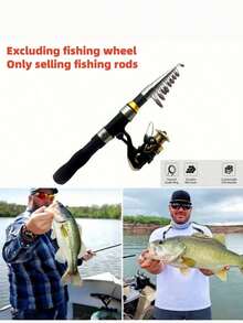 One Black Short Mini Fishing Rod, Compact Design - Ultra-Portable And Space-Saving Design With A Smooth Telescopic Mechanism, Telescopic Sea Fishing Rod, Outdoor Fishing Tackle, Suitable For Lakes, Rivers, Streams, Oceans, Bays And Winter Freshwater, Saltwater And Ice Fishing (Excluding Pufffish). - Multicolor - View 4
