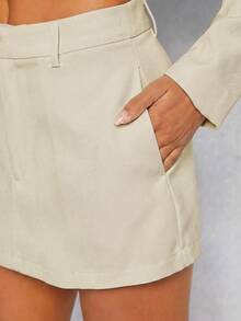 Hauture Women's Solid Color Minimalist Everyday Skort - White - View 3