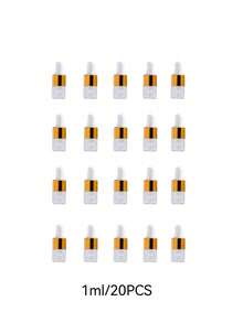 10/20PCS,1/2/3/5Ml, Essential Oil Glass Dropper Empty Bottle Frosted Sample Bottle With Glass Dropper Ophthalmic Water Bottle Essential Oil Bottle Perfume Aromatherapy Cosmetics Container Glass Essential Oil Dropper Bottle - Gold - View 5