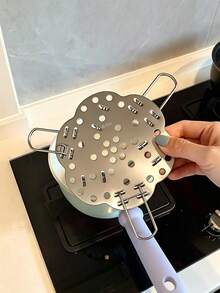 Haus Hana 1Pc Steel Steamer Rack With Handle, Multi-Purpose Round Steaming Tray Stand With Elevated Legs, Heat Resistant Food Steamer Insert For Pot, Pressure Cooker, Canning, Ideal For Vegetables, Seafood, Dumplings, Household Kitchen Cooking - View 3