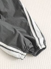 SHEIN 嬰兒男童女童秋冬裝套裝，2件/套 - 灰色 - 查看 5