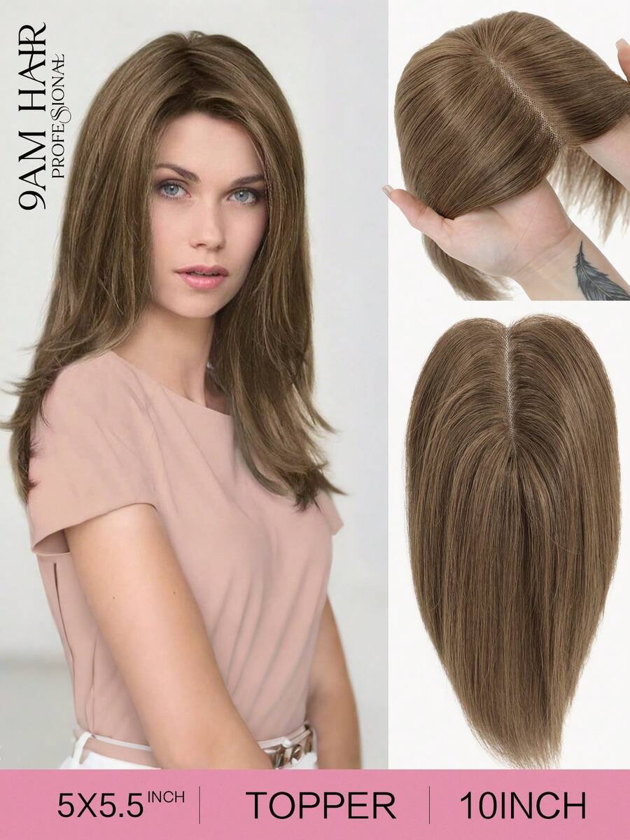 Hair Toppers for Women Real Human Hair Upgraded Lace Base No Bangs Hair Topper for Adding Hair Volume - S8 - View 1