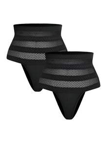 SHAPORA 2pcs Women's Slim Fit Breathable Shapewear Set - Black - View 3