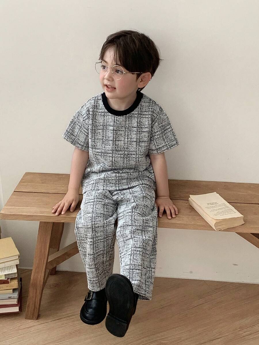 DAZY 男嬰韓式圓領短袖休閒T恤短褲套裝 夏季幼兒 - 黑色 - 查看 1