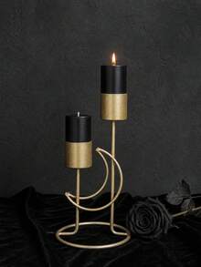Muroi Mono 1PC/2PCS Modern Minimalist Geometric Candle Holder - Sleek Metal With Abstract Moon Design, 2-Arm Candle Display Stand, Space-Saving Contemporary Home Decor, Versatile Decorative Accent, Perfect For Everyday Use Special Occasions - multicolor - View 6