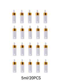 10/20PCS,1/2/3/5Ml, Essential Oil Glass Dropper Empty Bottle Frosted Sample Bottle With Glass Dropper Ophthalmic Water Bottle Essential Oil Bottle Perfume Aromatherapy Cosmetics Container Glass Essential Oil Dropper Bottle - Gold - View 6