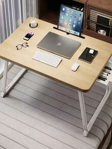 1個竹製可折疊床邊托盤桌，可用作早餐托盤、筆電桌、廚房托盤、沙發零食托盤或工作站 - 多色 - 查看 6