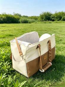 Multi-Color Fabric Travel Bag Suitable For Small Pet Dogs And Cats When Going Out. It Is Perfect For Carrying Fashionable Bags When Out And About. - Mocha Brown - View 7