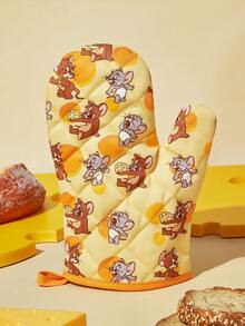 TOM & JERRY X SHEIN 1/2 PC Cute Cartoon Print Kitchen Insulation Set, Oven Gloves/Insulation Mat, A Must For Kitchen Baking, Effectively Isolating Heat Sources, Single/Combination - View 2