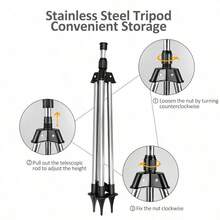 A Set Of Automatic Rotating Spray Garden Lawn 360 ° Rotating Nozzle With Adjustable Telescopic Tripod And 4 Universal Interfaces. It Requires A Self Supplied Water Pipe And Has A Large Coverage Area/Adjustable Height - 1pc - View 4