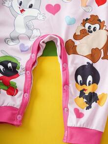 LOONEY TUNES X SHEIN 女婴可爱动物图案甜美彩色长袖连体衣 - 彩色 - 查看 5