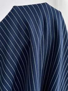 Solflare Blue Striped Plus Size Women's Split Hem 7/8 Length Leggings - Multicolor - View 7