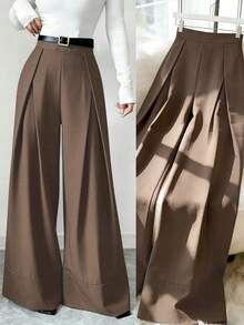 Selianne Women's New Commuter Versatile Minimalist Straight Leg Pants - Brown - View 1