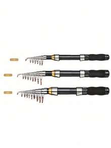 One Black Short Mini Fishing Rod, Compact Design - Ultra-Portable And Space-Saving Design With A Smooth Telescopic Mechanism, Telescopic Sea Fishing Rod, Outdoor Fishing Tackle, Suitable For Lakes, Rivers, Streams, Oceans, Bays And Winter Freshwater, Saltwater And Ice Fishing (Excluding Pufffish). - Multicolor - View 10