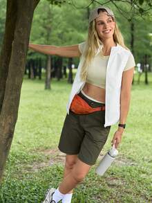 In My Nature Women's Solid Color Zipper Hooded Casual Versatile Daily Outdoor Vest Jacket - White - View 1