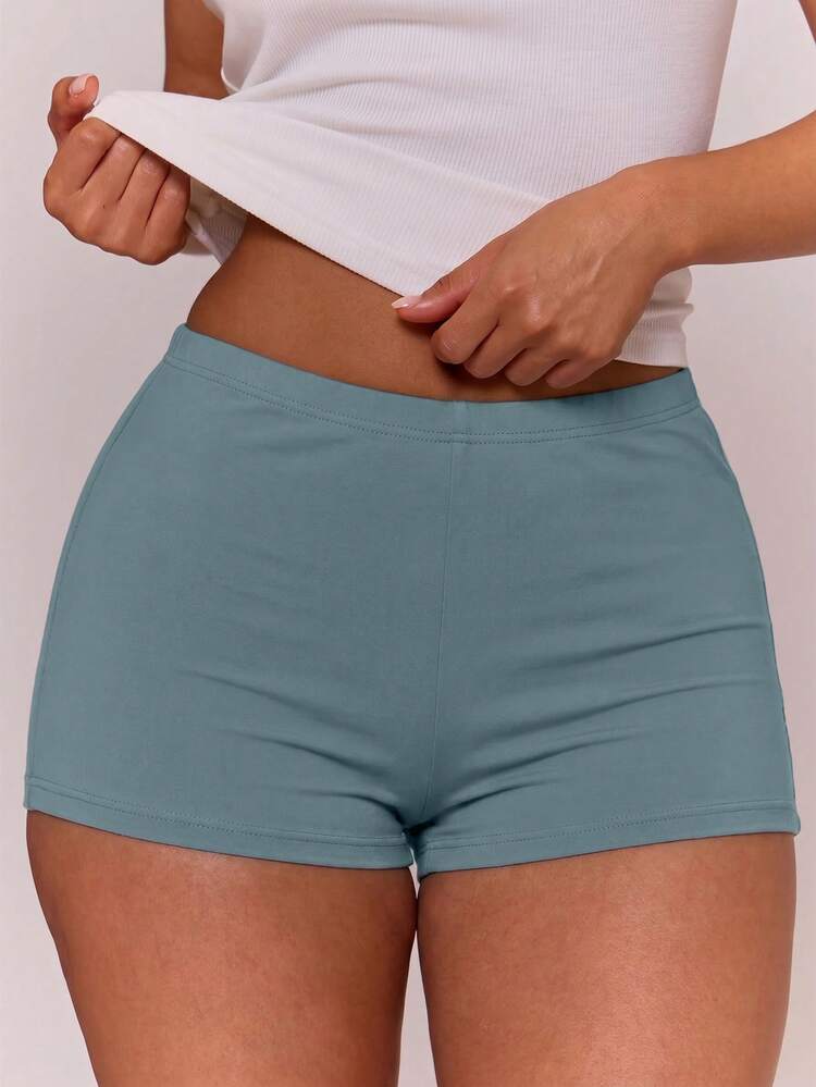 MUSERA ESSENTIALS Cotton Blended Fitted Micro Mini Shorts Spring