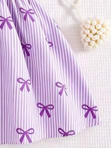 SHEIN Elladie kids Garden Girls 夏季新款時尚 Polo 領掛脖露背收腰甜美百搭度假風女童正式洋裝 - 彩色 - 查看 7
