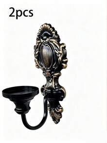 Cirelle 2PCS Retro Wall Mounted Candle Holder, Decorative Antique Wall Mounted Aromatherapy Base, Wall Art Decoration, Retro European Candle Holder, Rural Style Home Atmosphere Decoration, Holiday Birthday Gift - multicolor - View 9
