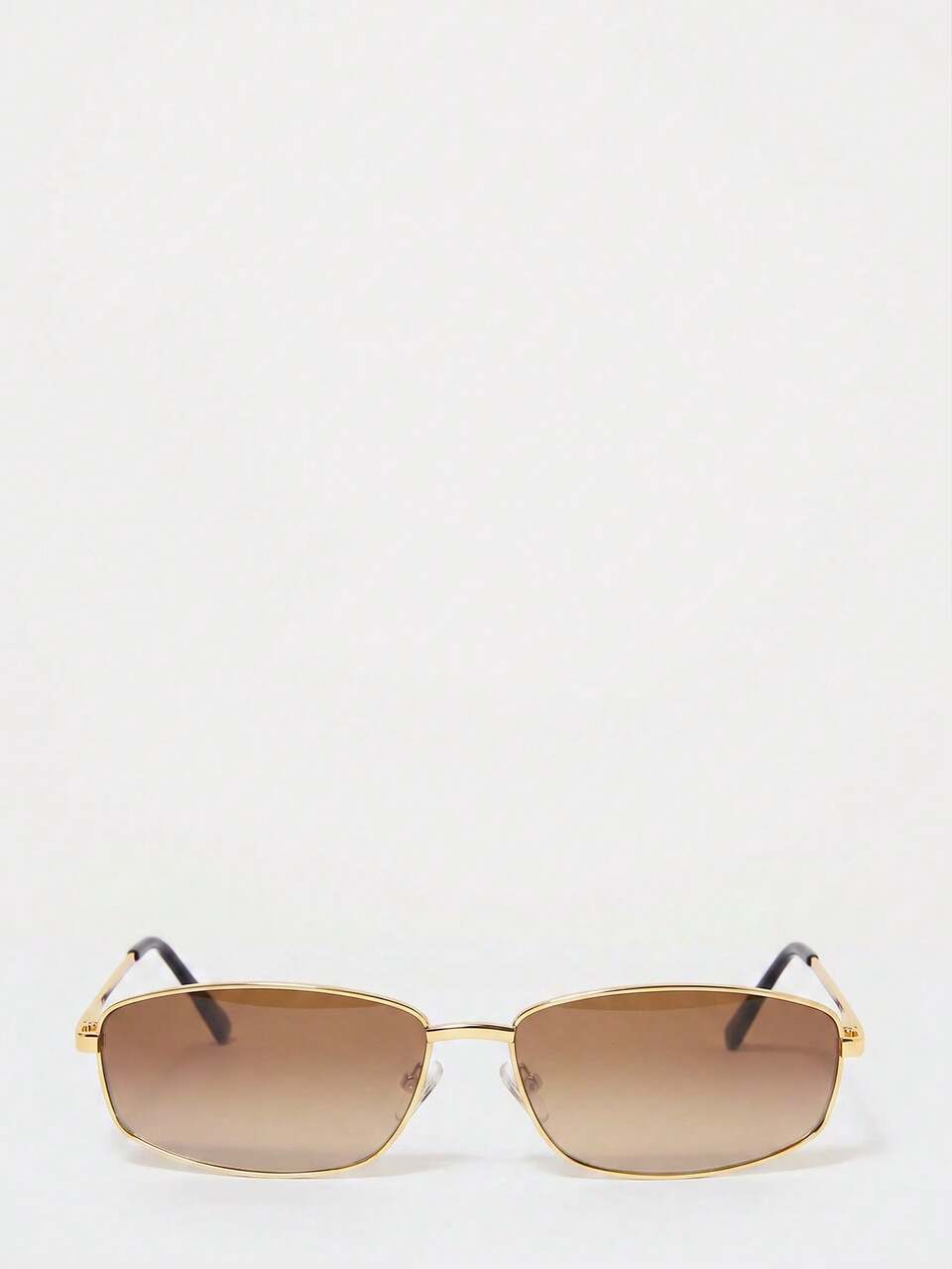 Brown Square Gold Framed Sunglasses