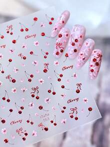 1PC Cute Mini Blueberry Embossed Jelly Nail Stickers, Fresh Fruit Nail Art Decals - Multicolor - View 7
