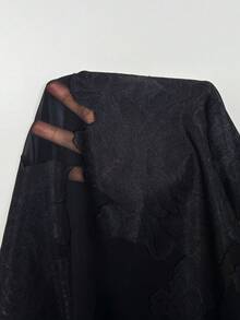 Firerie Blus Elegan Modis Lengan Jubah Potongan untuk Wanita Ukuran Plus, Cocok untuk Musim Gugur. - Hitam - View 9