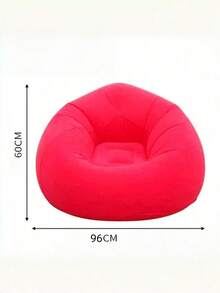 Flocked Inflatable Lazy Sofa Single Foldable Portable Chair Indoor Outdoor Use - Multicolor - View 5