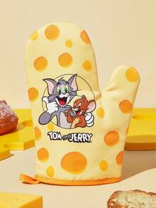 TOM & JERRY X SHEIN 1/2 PC Cute Cartoon Print Kitchen Insulation Set, Oven Gloves/Insulation Mat, A Must For Kitchen Baking, Effectively Isolating Heat Sources, Single/Combination - View 2
