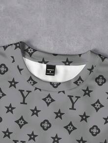 Manfinity Dauomo Men's Pentagram & Letter Print Round Neck Short Sleeve Casual Versatile T-Shirt - Multicolor - View 5