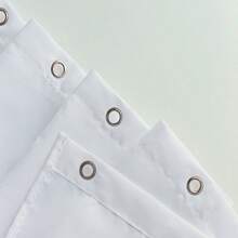 1 pieza Cortina de ducha blanca impermeable & resistente al moho de diseño simple - Blanco - Ver 9