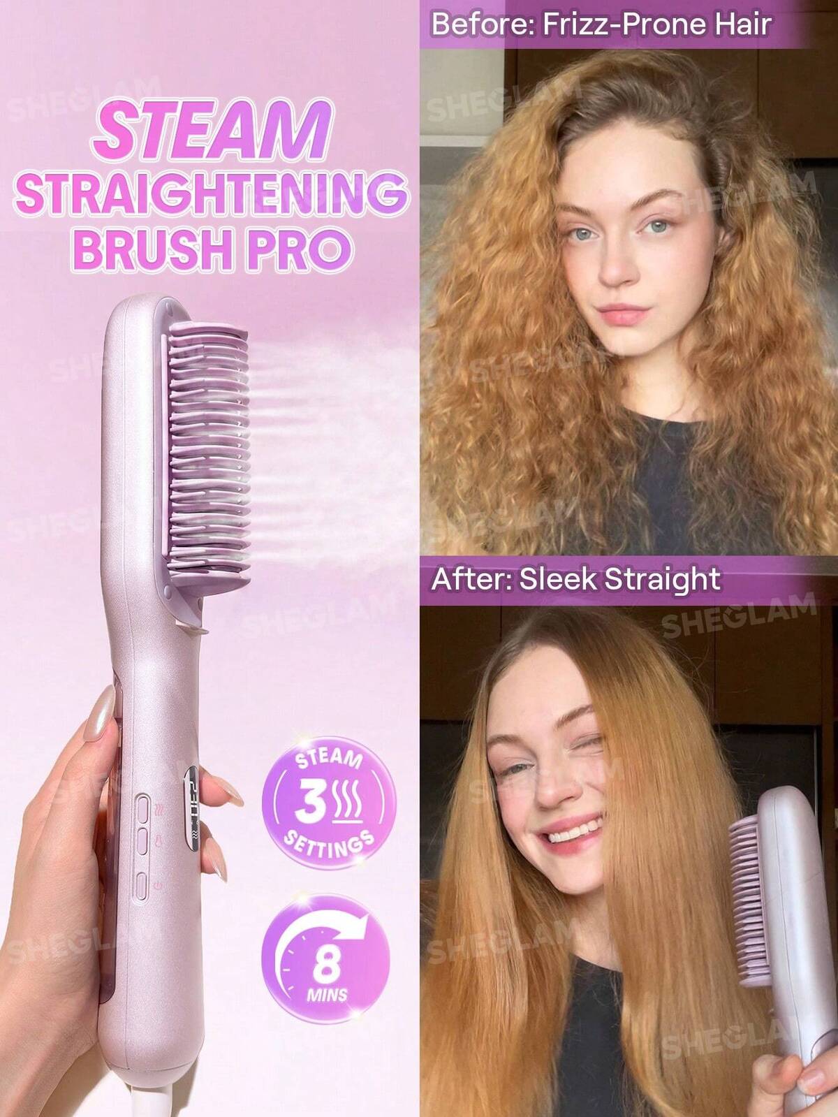 Hydra Shot Steam Straightening Brush Pro-UK Plug