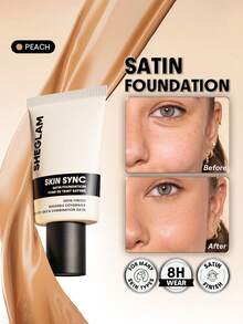 SHEGLAM Skin Sync Satin Base de Maquillaje-Peach - Durazno - Ver 1