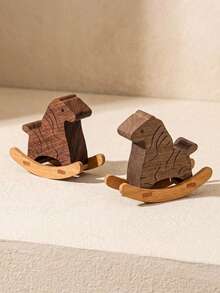 Cirelle 1pc Wooden Horse Aromatherapy Diffuser – Natural Black Walnut/Rosewood Essential Oil Evaporator (No Essential Oil) - multicolor - View 2