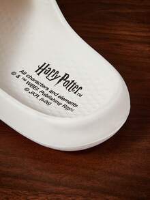 HARRY POTTER X SHEIN Fashionable Cute Cartoon WHITE Slip-On Slippers Non-Slip Quick-Drying Shower Slide, Lightweight And Durable EVA Material, In The House, - White - View 9