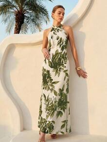 MOTF PREMIUM ELEGANT BACKLESS DRESS, MINIMALIST DESIGN, SPRING/SUMMER - Green - View 7