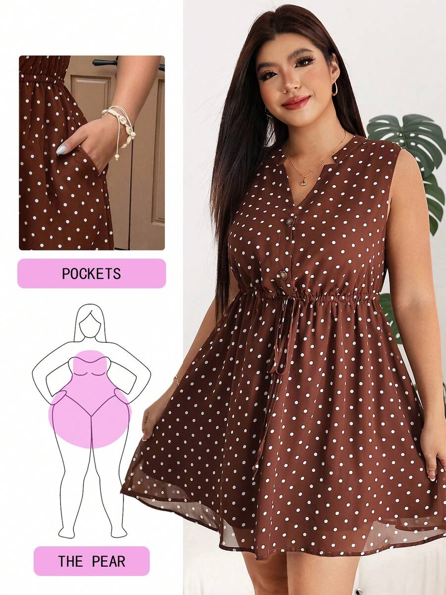 Solflare Plus Size Women's Brown Pleated Casual 90s 90s 90s 90s 1950s Vintage Party Vacation Vacation Vacation Vacation Vacation Dress Summer - Multicolor - View 1
