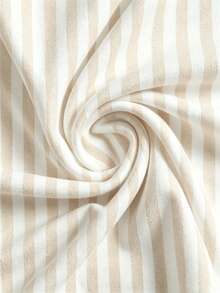 Mellowie Striped Round Neck Casual Versatile Daily Ruffle Sleeve Plus Size Shirt - Multicolor - View 5