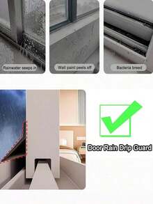 1pc Self-Adhesive Window Rain Deflector, Outdoor Windproof And Rainproof Barrier, Water-Blocking Strip For Sliding Windows, Exterior Plastic Insulation Board At Window Sills, Bathroom Decorative Items, Cuttable - Multicolor - View 6