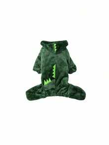 1pc Dinosaur Pattern Vest, Cute Dinosaur Design Warm Sweatshirt For Spring & Autumn, Rabbit Pet Accessories, DOG Pet Supplies, Cat - Multicolor - View 11