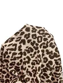 SHEIN LUNE 女款度假時尚豹紋圓領短袖洋裝 - 彩色 - 查看 3