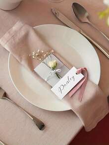 30 Stücke Satinband-Bänder Blank Namensschilder, elegantes Blank-Muster für Hochzeitstisch-Sitzplatzkarten und Geschenkverpackungs-Begleitkarten, geeignet für Hochzeitsparty, Brautparty, Geburtstagsfeier - Übersicht 7