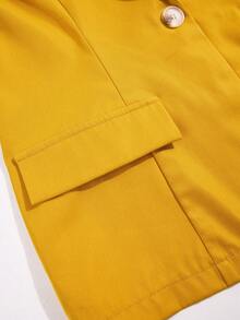 SOLERSUN Women's Old Money Aesthetic Mustard Yellow Sleeveless Blazer Vest Utility Pocket Shorts Co-Ord Set, Business Casual Outfit, Office Style Summer - Yellow - View 4