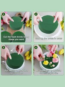 20pcs/10pcs/8pcs/1pc/2pcs/4pcs/6pcs 5.51in X 3.14in X 1.77in Wet And Dry Flower Foam Brick, Green Polystyrene Foam Block For Flower Arrangement, Plant Decoration And Handicrafts, Suitable For Wedding Decoration, Bridal Backdrop, Wedding Arch, Tabletop Centerpieces, Bouquet Filler, Also Applicable For Christmas, Halloween, Thanksgiving, Back To School, Valentine's Day, Teacher's Day, Mother's Day - Multicolor - View 4