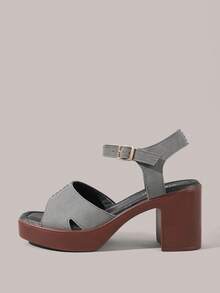 Styleloop Women's Wedge Heel Platform Sandals, Bohemian, Beach Vacation, Western Wind, Summer Wear, Travel Essentials - Grey - View 3